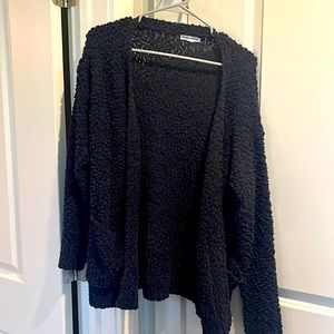 Womens boutique navy popcorn cardigan (small)